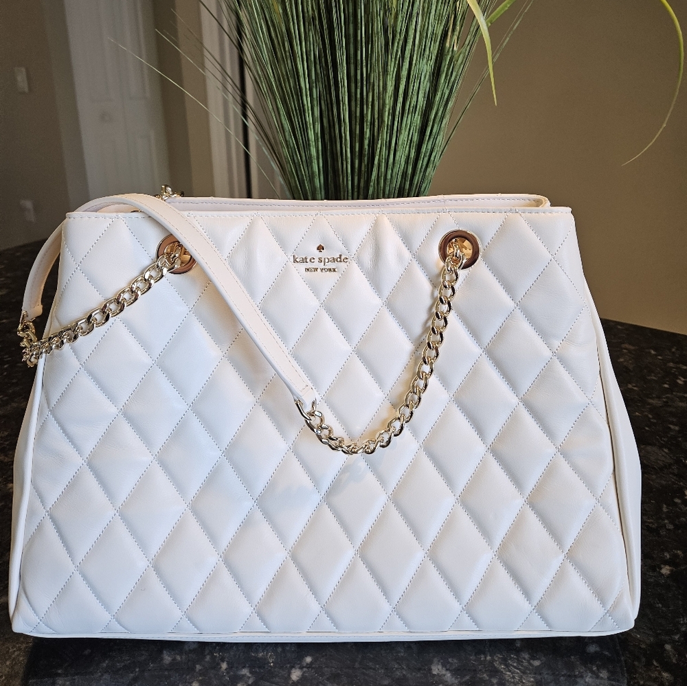 NWOT Kate Spade Carey Quilted Leather Cream  Tote